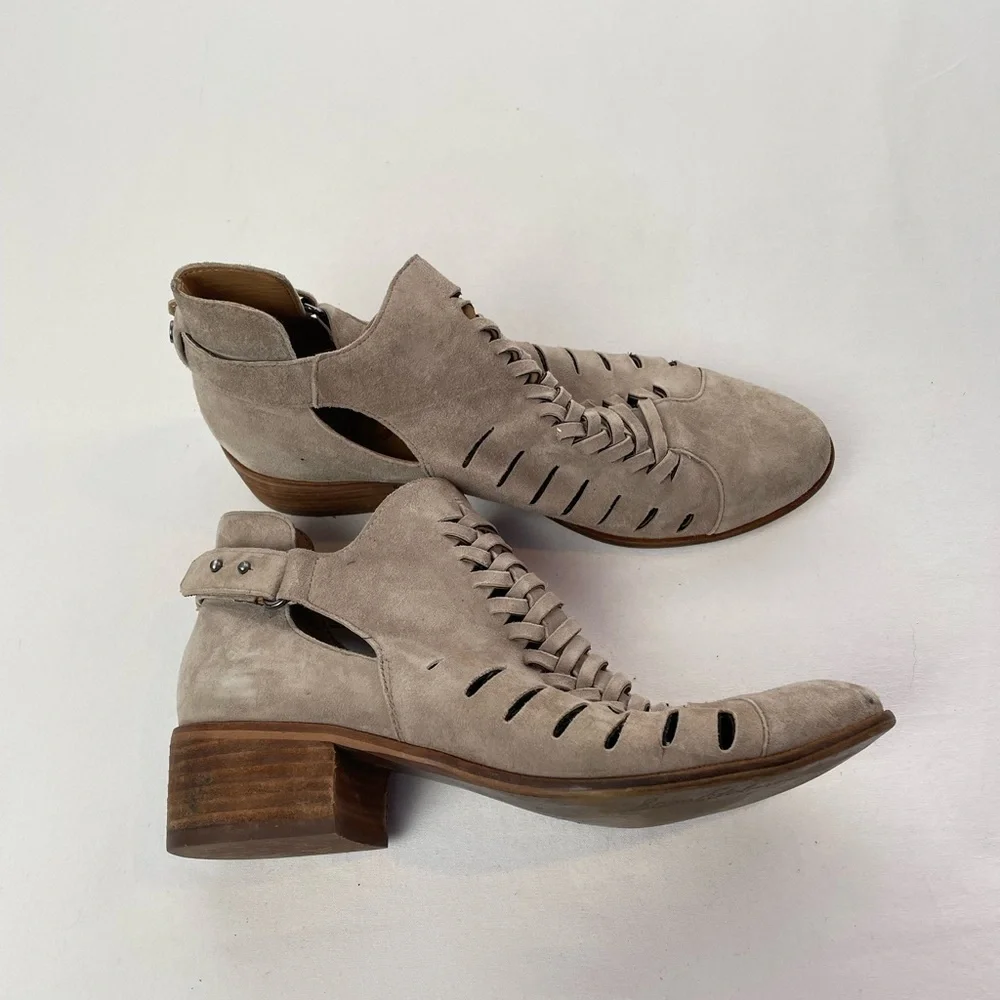 Sam Edelman Pierson Woven Cutout‎ Booties in Putty Size 8.5